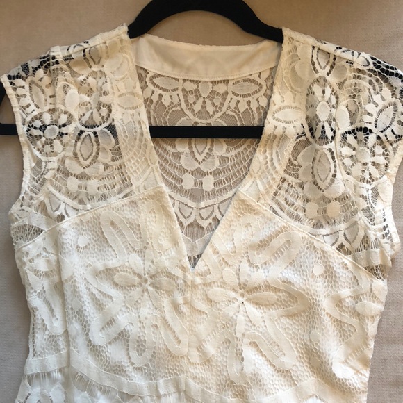 EXPRESS floral lace v neck maxi dress - Picture 4 of 8